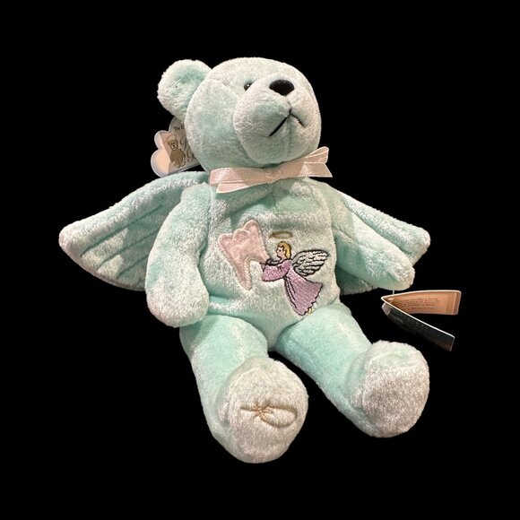 Vintage Holy Bears Tooth Angel Plush Bear, Mint Green Tooth Fairy Stuffed Animal - Picture 6 of 13
